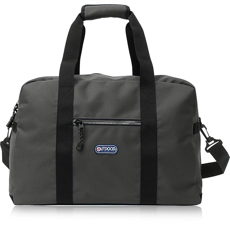 [アウトドアプロダクツ] ボストンバッグ 2WAY 大容量 40L 旅行 ジムバッグ ルミナス メタル風ファスナー チャコールグレー 0