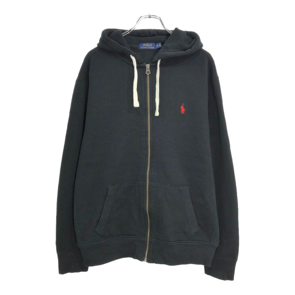 Polo by Ralph Lauren ポロ ラルフローレン フルジップ スウェット パーカー ブラック(メンズ XL)中古 古着 v3856