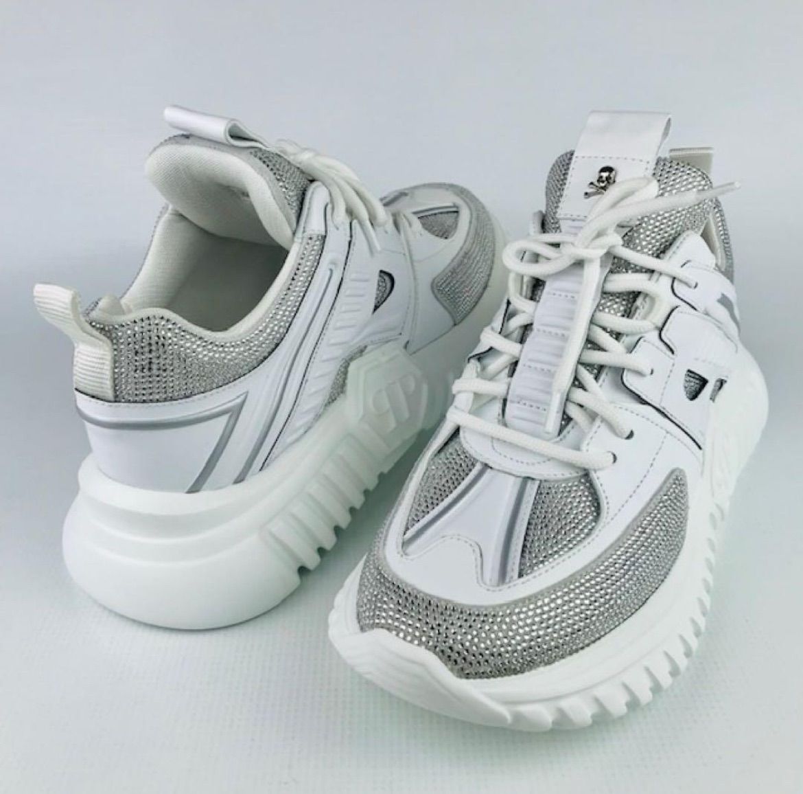 極美品☆PHILIPP PLEIN・フィリッププレイン メンズ レザー切替し 