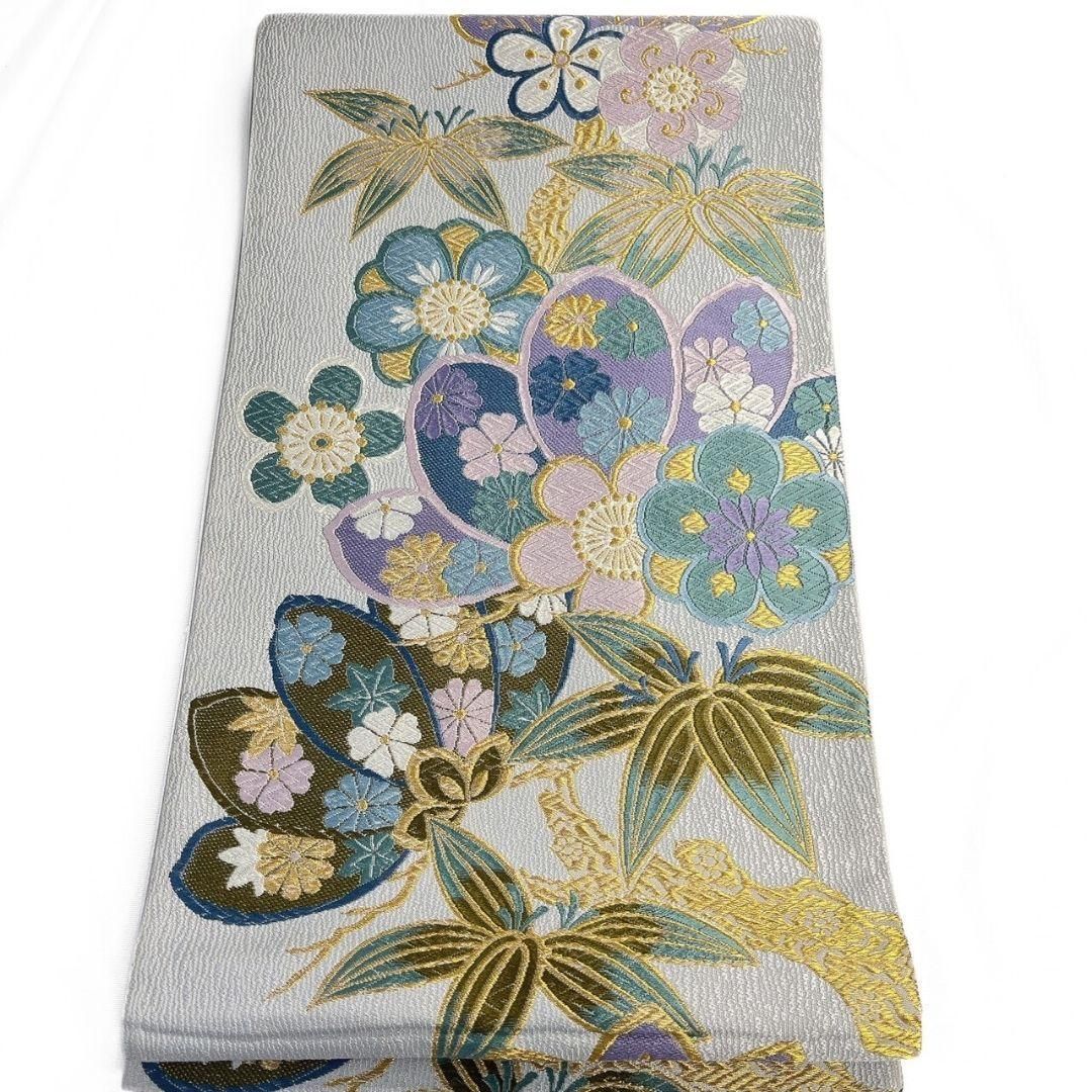 袋帯 唐織 松竹梅 花模様 金糸 着物 084a p - メルカリ