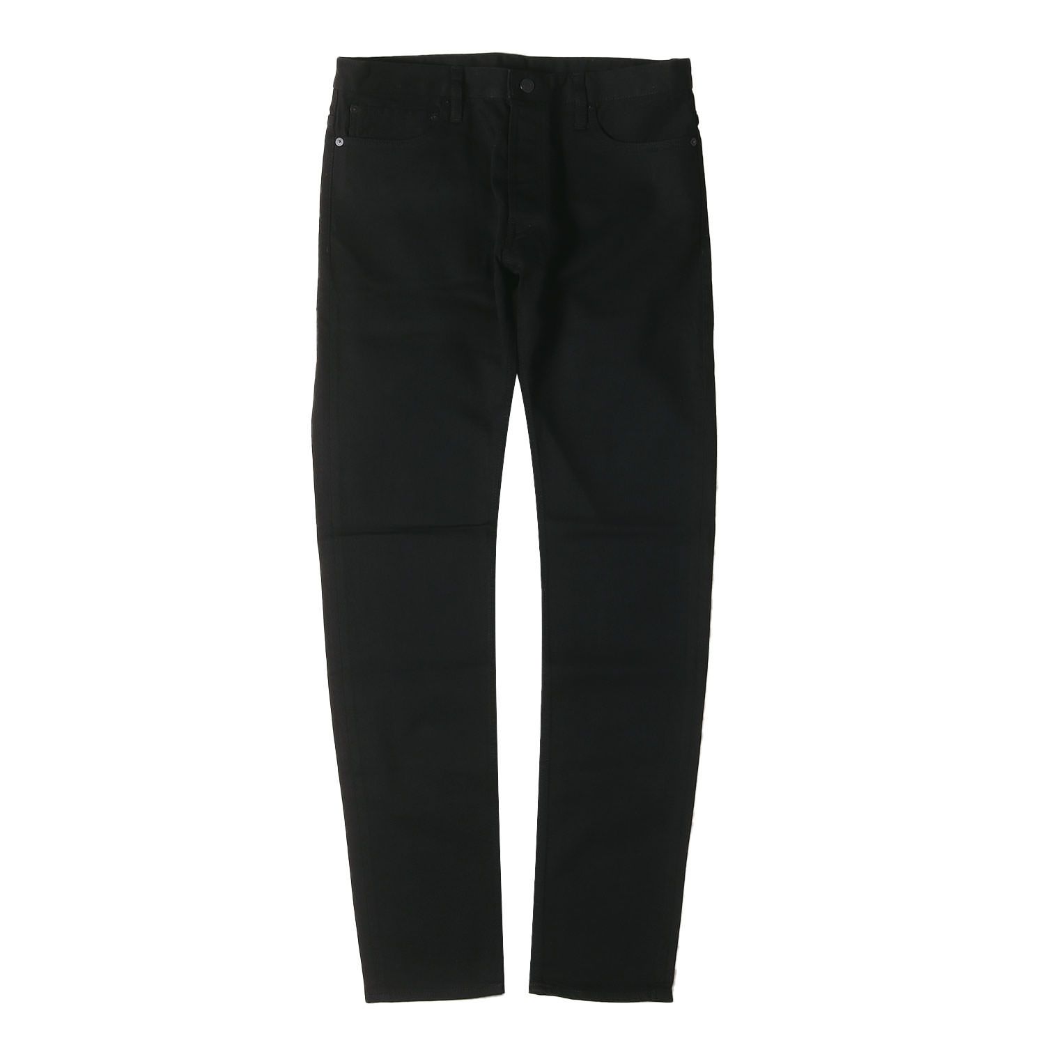 新品 MINEDENIM マインデニム パンツ サイズ:35 スーパースリム ストレッチ スキニー デニム パンツ (S.Slim STR OWS FPK107N-99) / ボタンフライ ブラック 黒 日本製 ボトムス ジーンズ ジーパン【メンズ