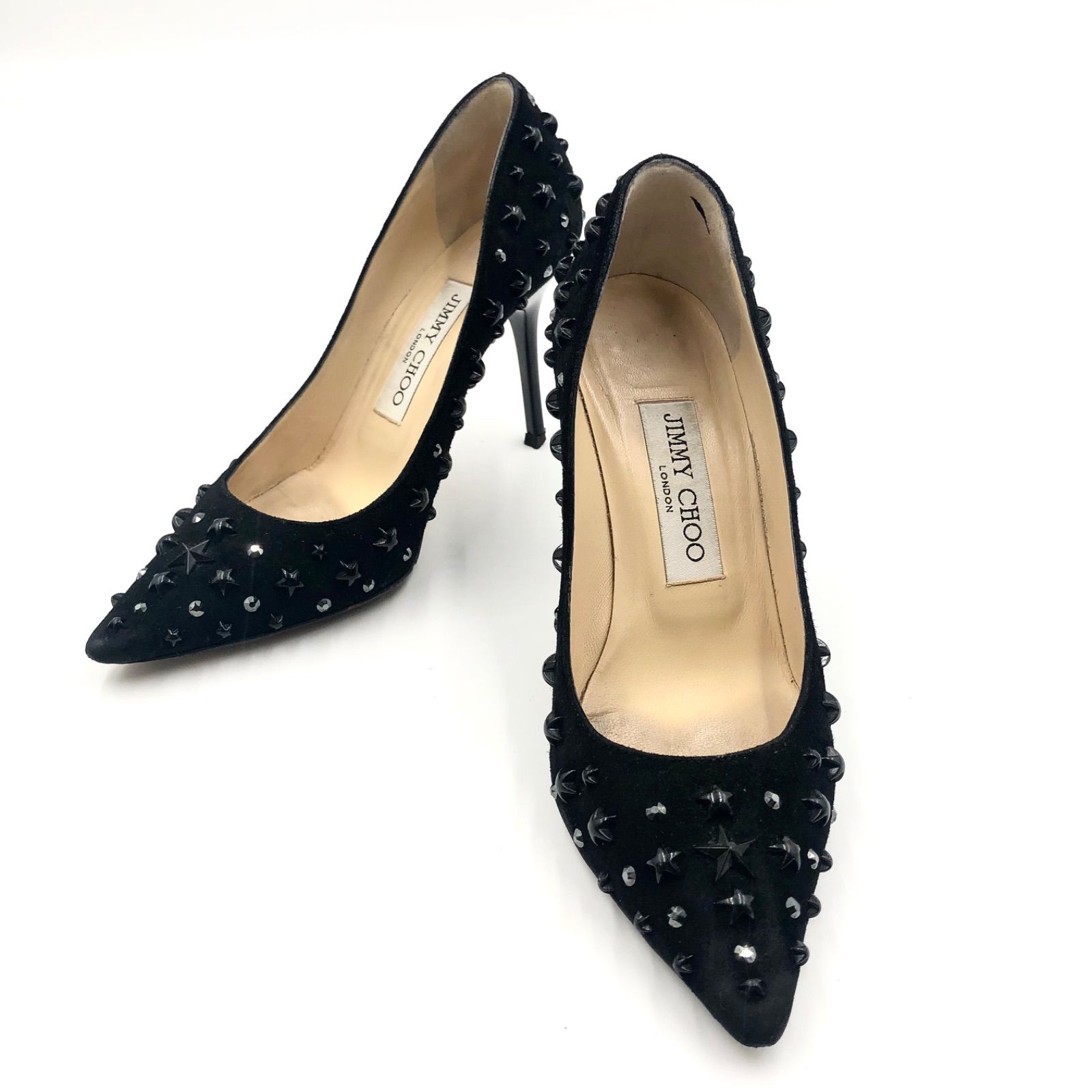 レディース Jimmy Choo ブラック スタッズ ハイヒール