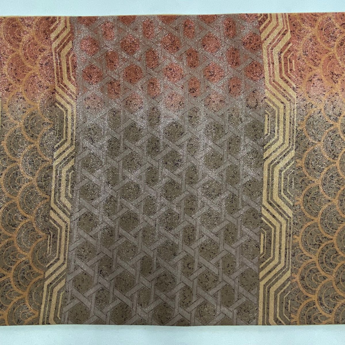 A21 新品　紬地　全通袋帯　美品 秀品 紬縞 幾何学 正絹 A21 新品 紬地 全通袋帯 美品 秀品 紬縞 幾何学 正絹 - メルカリ