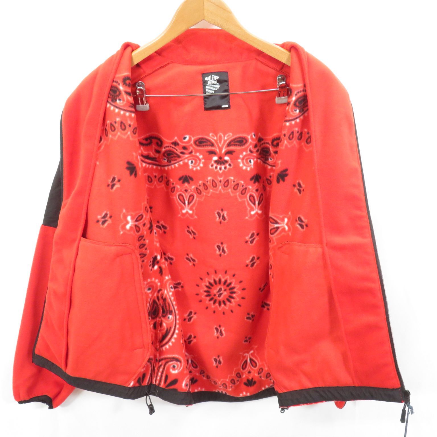 未使用 CHALLENGER BANDANA FIELD フリース ジャケット RED sizeM 