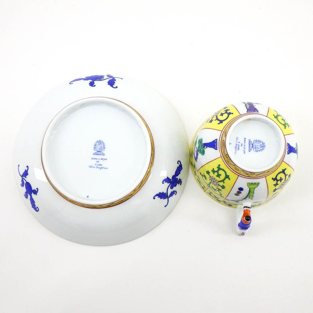 HEREND ヘレンド 西安の黄 (SJ) ラージカップ＆ソーサー ペインター