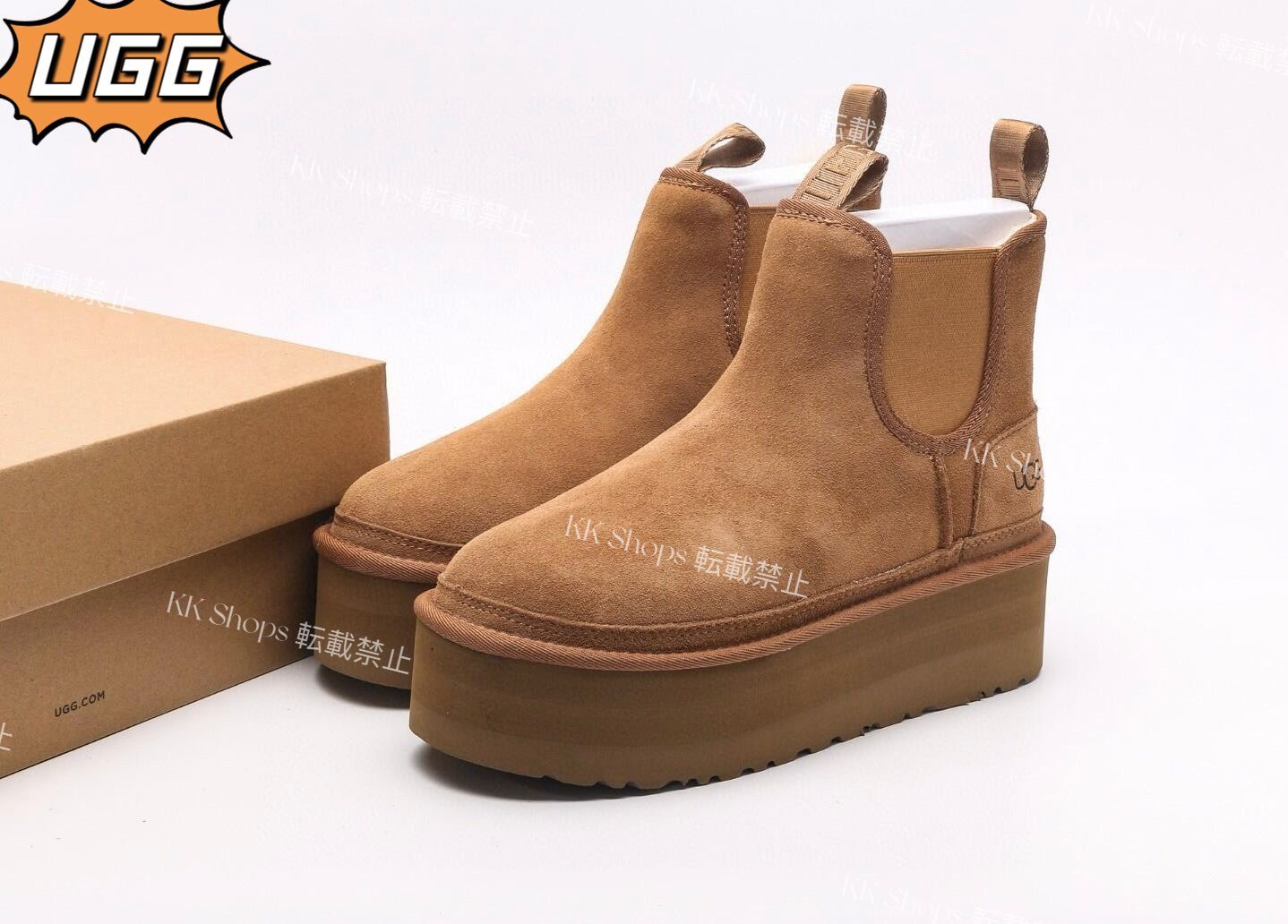 新品 UGG アグ ブーツ ムートンブーツ ウィメンズ ニューメル プラットフォーム チェルシー レディース 厚底 - メルカリ