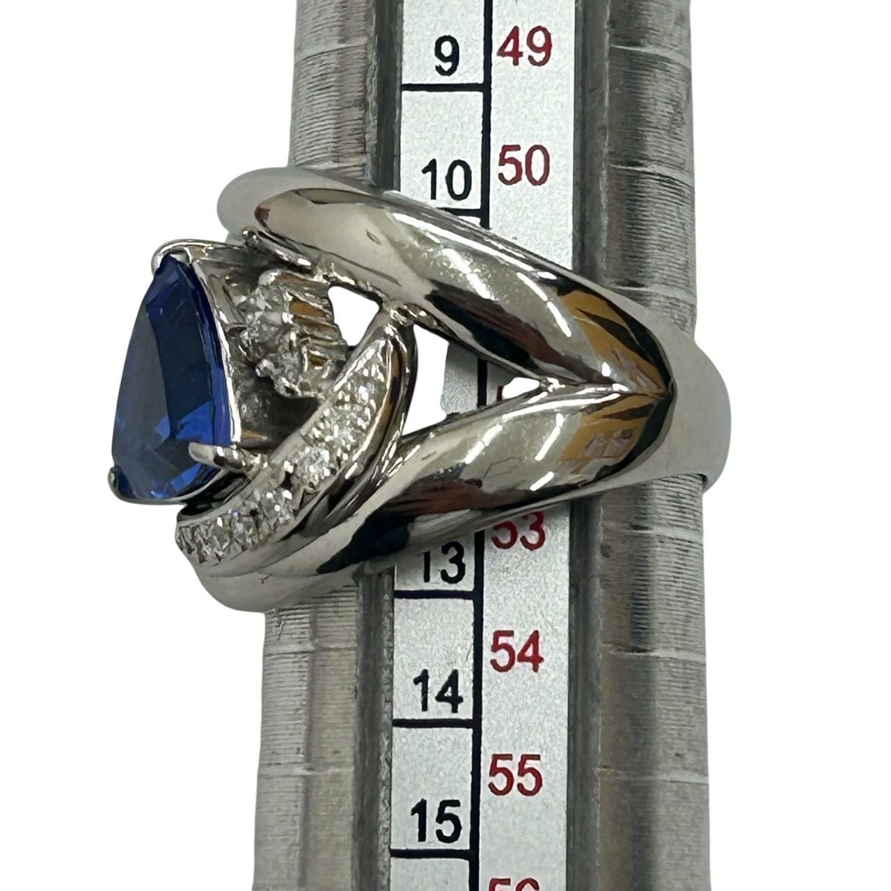 新品仕上済み Pt900 天然 タンザナイト ダイヤモンド リング TZ