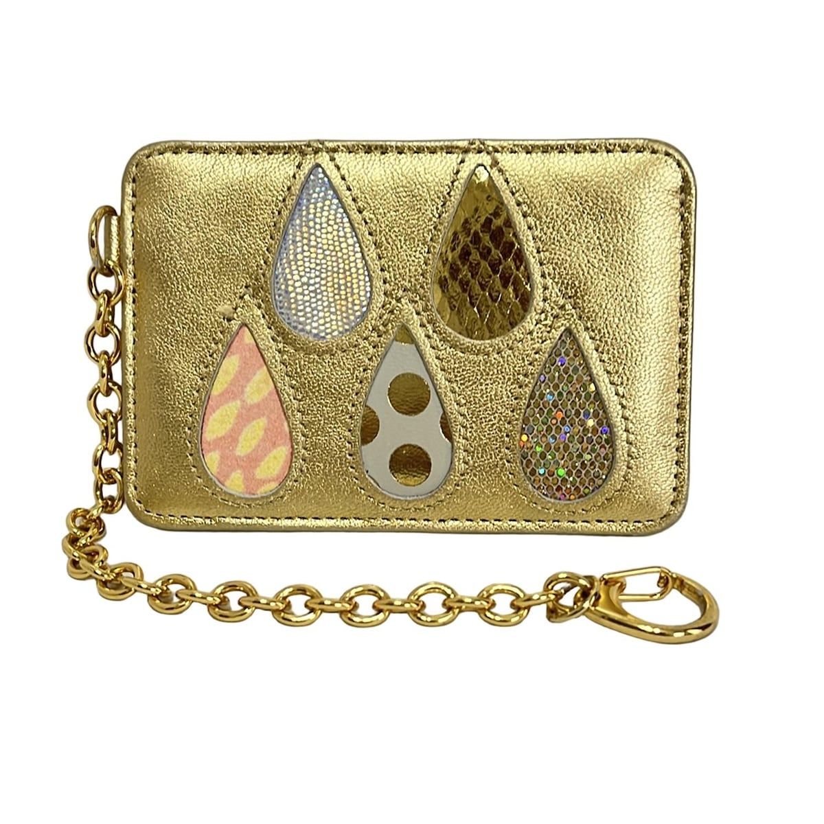 tsumori chisato CARRY ツモリチサトキャリー パスケース - ゴールド ドット柄|グリッター レザー