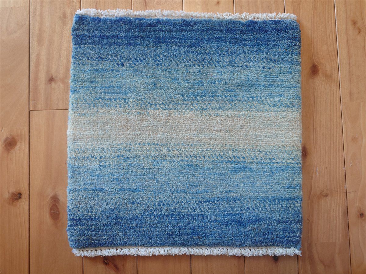 ガゼニ ギャッベ トルクマン族 ミニマット ラグ 39x39cm BD842 ブルー