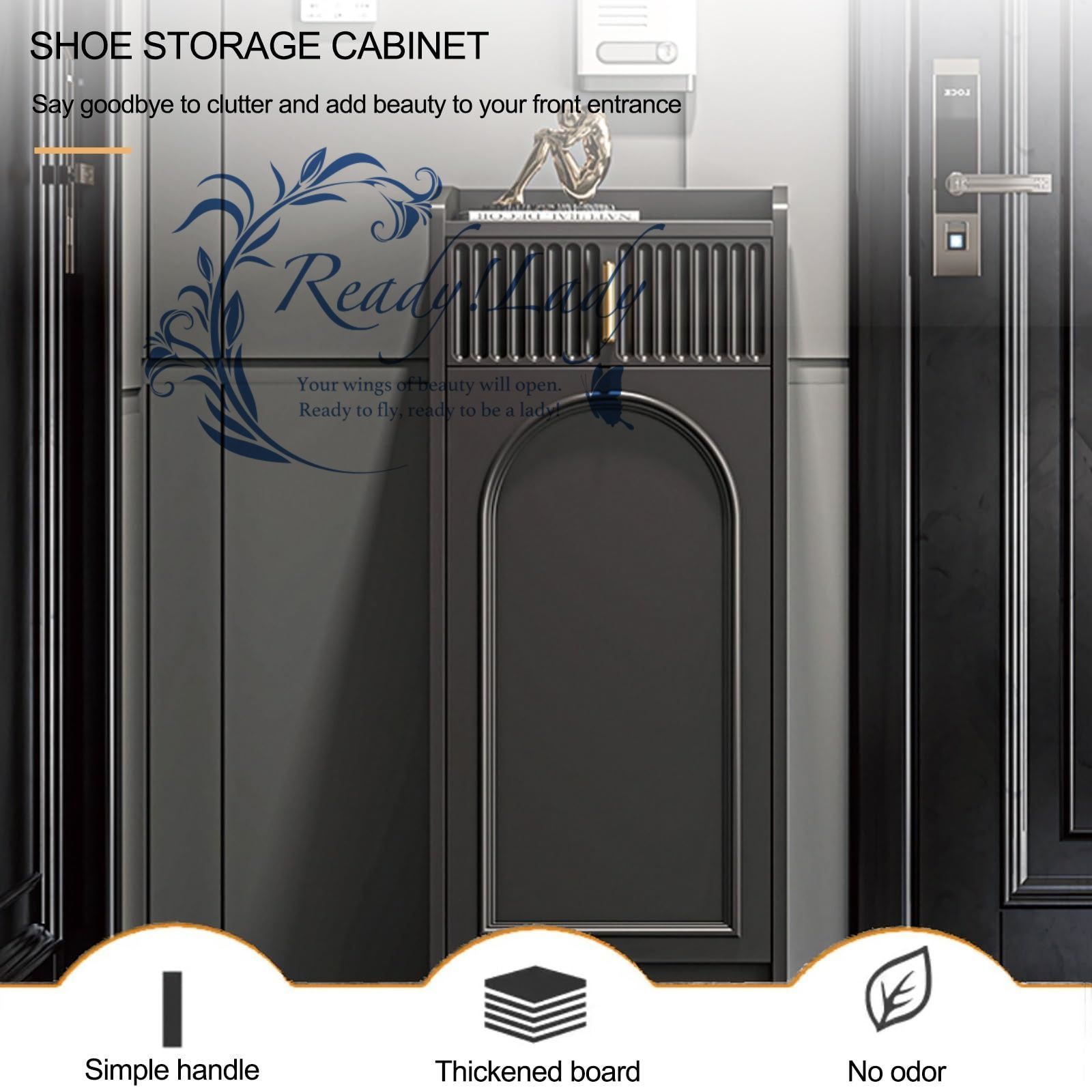 玄関廊下のスペースを節約できる収納ラック Gray