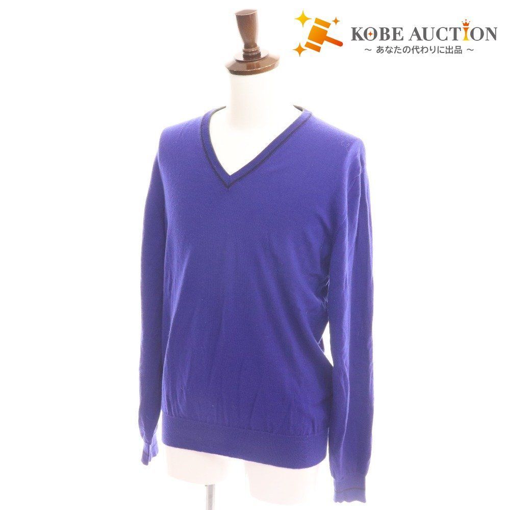 エトロ　Vネック　ニット　セーター　XXL ETRO - エトロ ETRO ニット セーター Vネック 長袖 ライン ロゴ