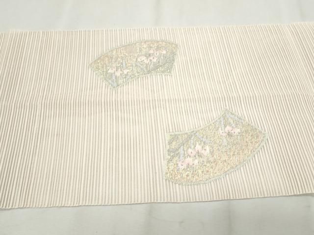 平和屋着物＊夏物 絽綴れ 八寸名古屋帯 流水文 正絹 逸品 DAAX5750cm