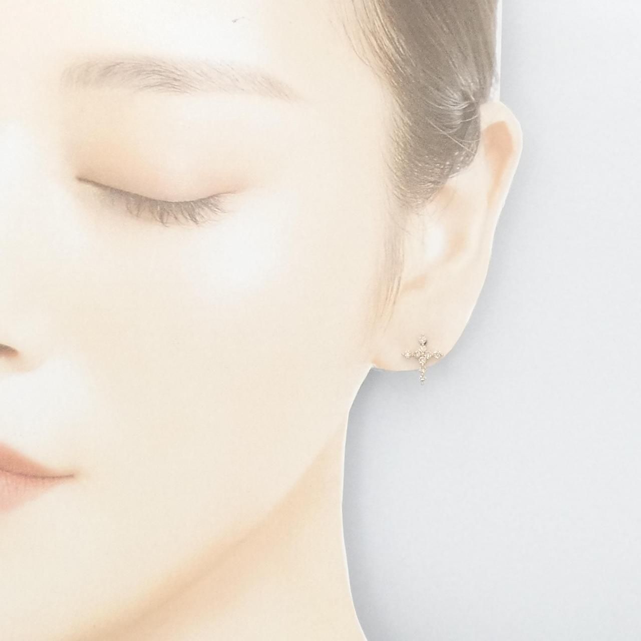 K18PG クロス ダイヤモンド ピアス 0.36CT - メルカリ 