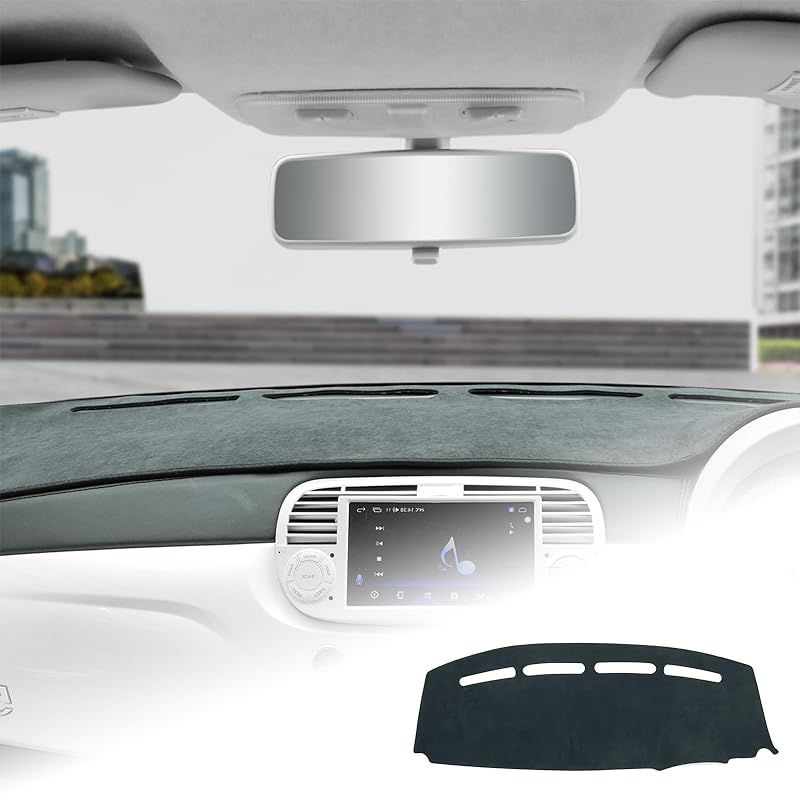 KUNGKIC フィアット Fiat 500 2008-2023 適用 右ハンドル ダッシュボードマット ダッシュボードカバー車内 内装パーツ 日焼け防止 ダッシュボードライト保護マット インテリア アクセサリー 黒 1