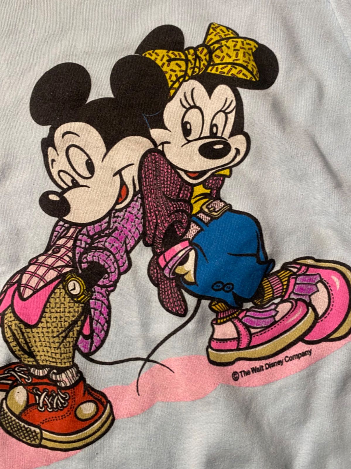 80's Disney Mickey & Minnie プリントスウェット USA古着