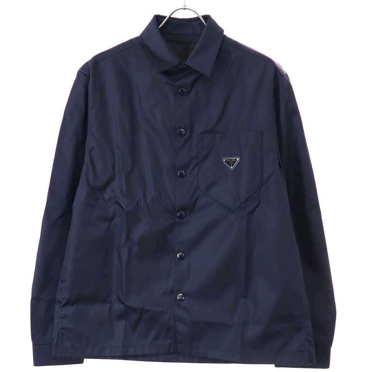 PRADA プラダ 20AW RE-NYLON ロゴプレートナイロンシャツジャケット  