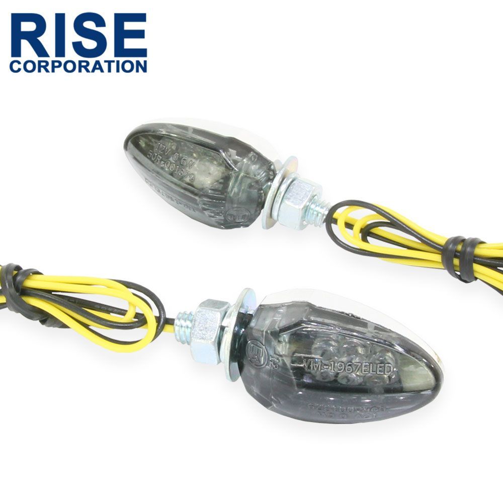 小型 LED ティアーズ ミニ ウインカー クロームボディ スモークレンズ 車検対応 2個セット LEDウィンカー バイク オートバイ メッキウインカー