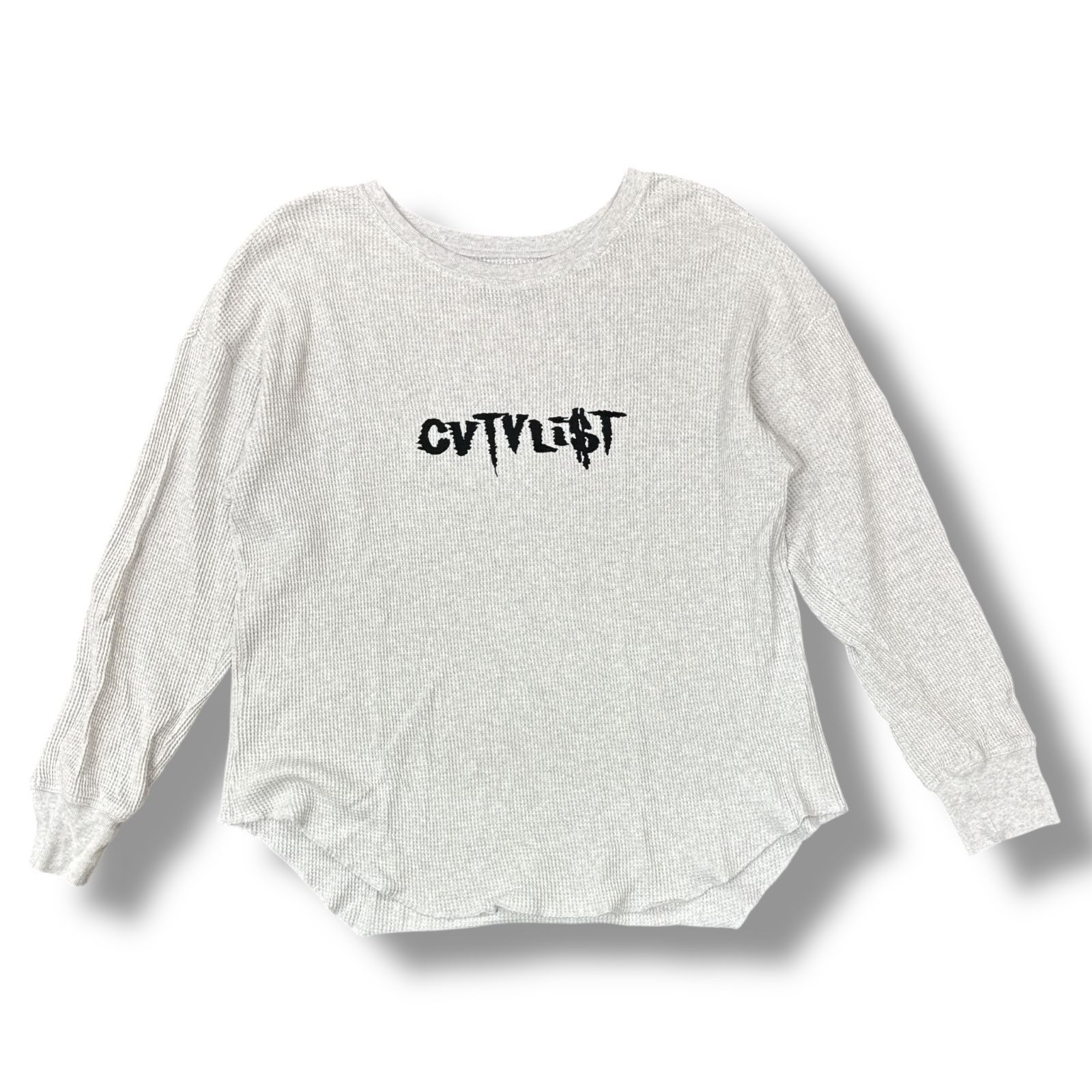 cvtvlist CTLS ロンT ホワイト CVTVLIST 24SS フロント刺繍サーマルカットソー ワッフル ロンT