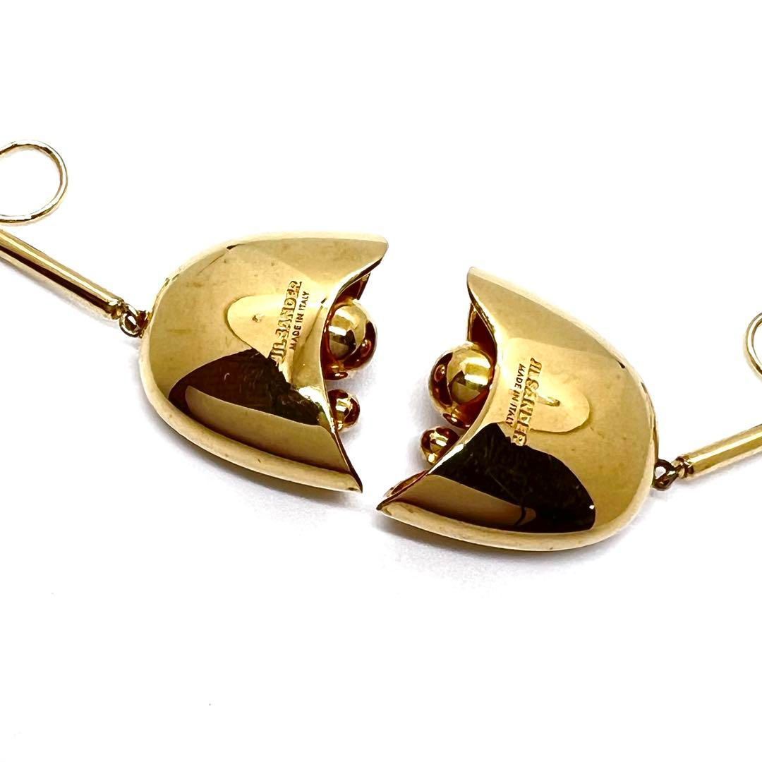 美品✨JIL SANDER ジルサンダー ピアス グラフィックフラワー ゴールド 美品☆JIL SANDER ジルサンダー ピアス グラフィックフラワー