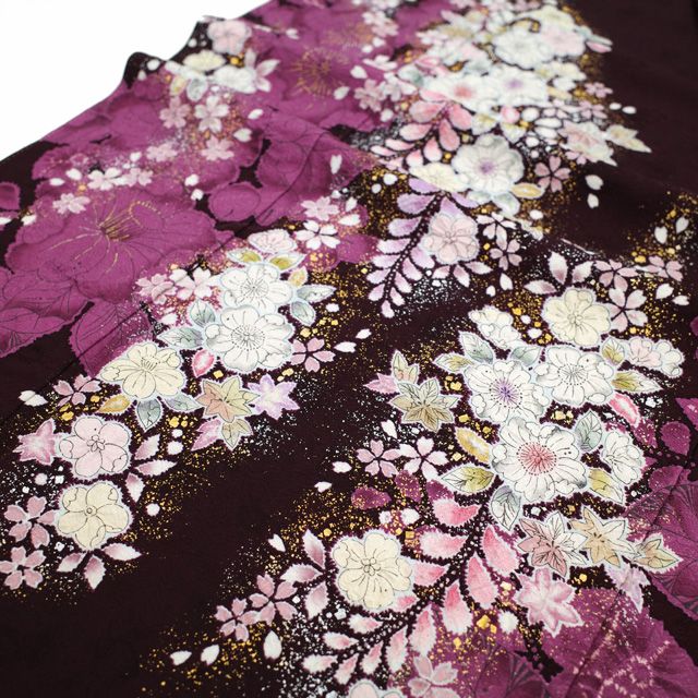 訪問着 袷 着物 桐屋 翠山工房 十日町 正絹 辻が花 絞り チャコールグレー 新古品 仕立て上がり 身丈160 裄68.5 Ｍサイズ みやがわ sb14506 訪問着 袷 着物 十日町友禅 桐屋 翠山工房 銀通し 薄黄色 辻が花 訪問