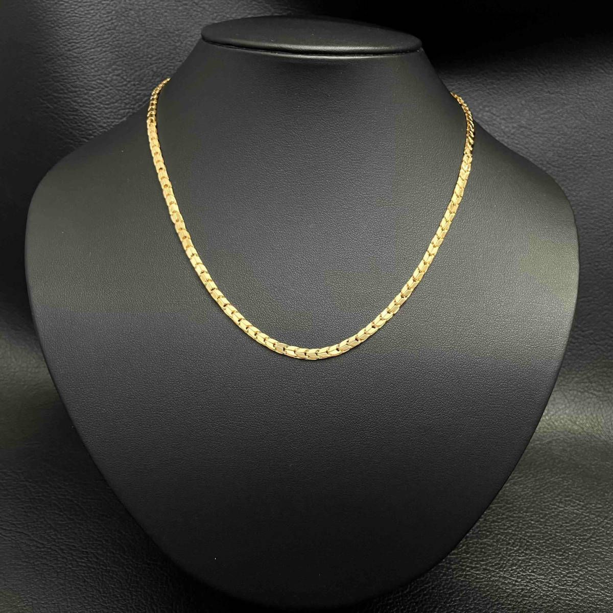 デザイン チェーン ネックレス K18 750 45cm 8.6g 金 イエロー 