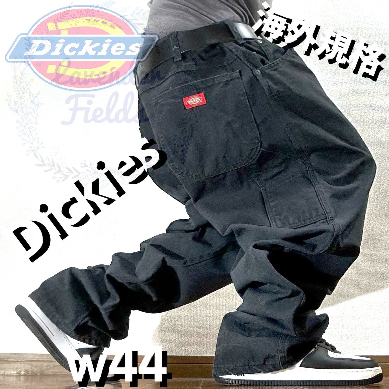 Dickiesブラックペインターパンツ極太ダック地ディッキーズ大きい 