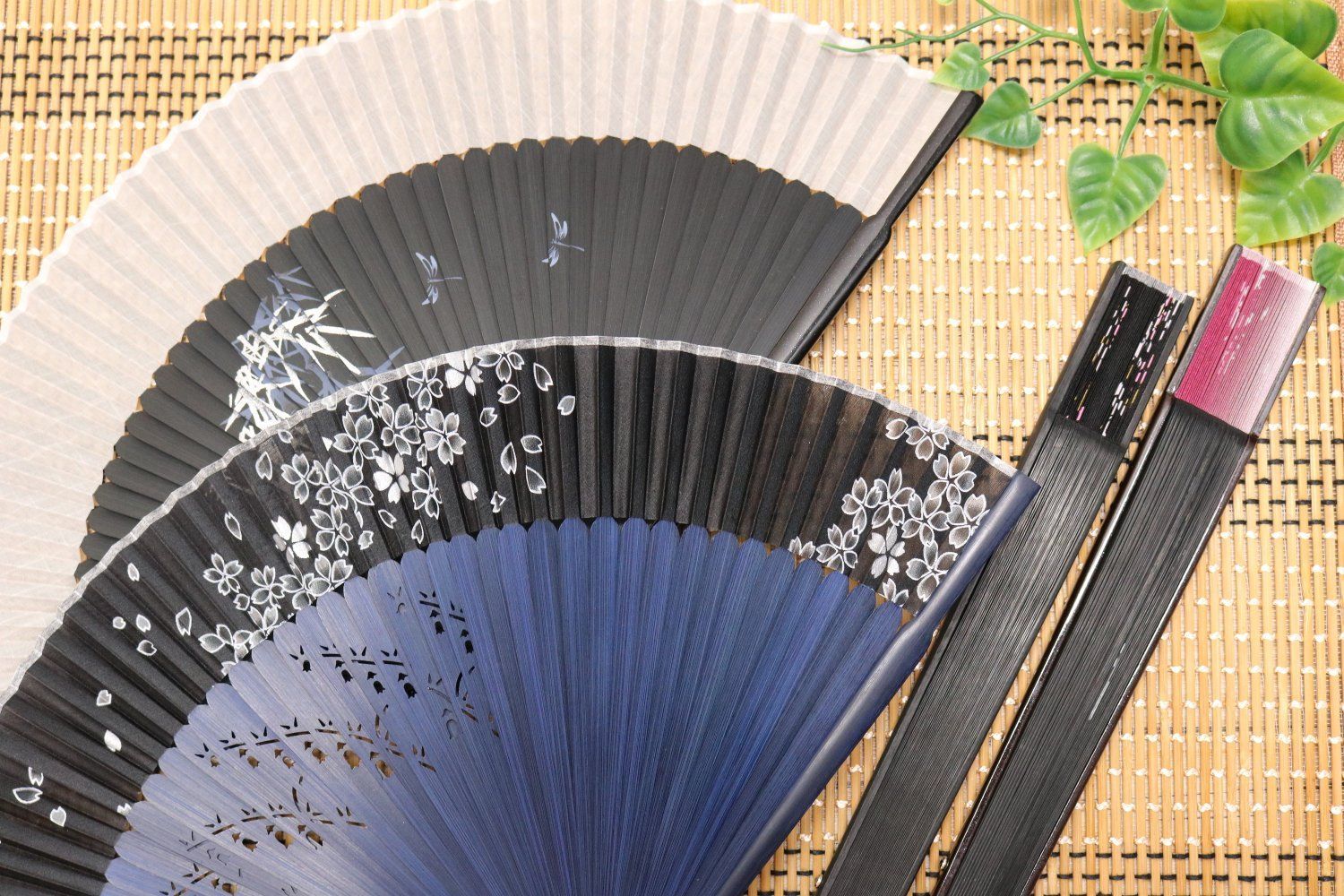 数量 桜 ブラックネイビー 扇子 123009 旭王