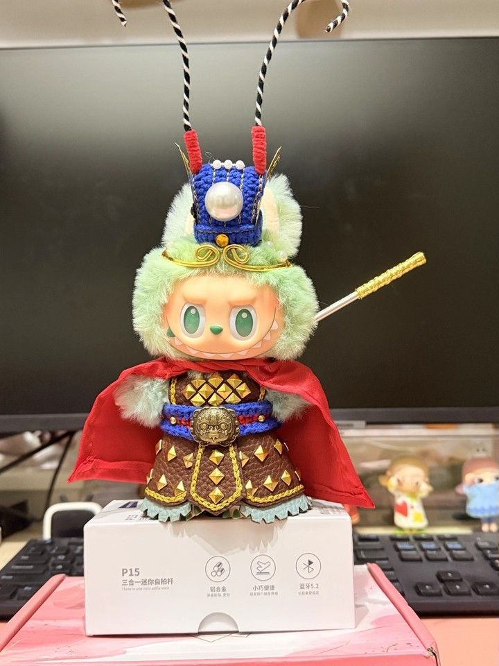 新品3点セットブラック悟空labubuラブブぬいぐるみ服17cm着せ替え着ぐるみ ぬいぐるみ服 labubu ラブブ 孫悟空 斉天大聖 そんごくう 新品