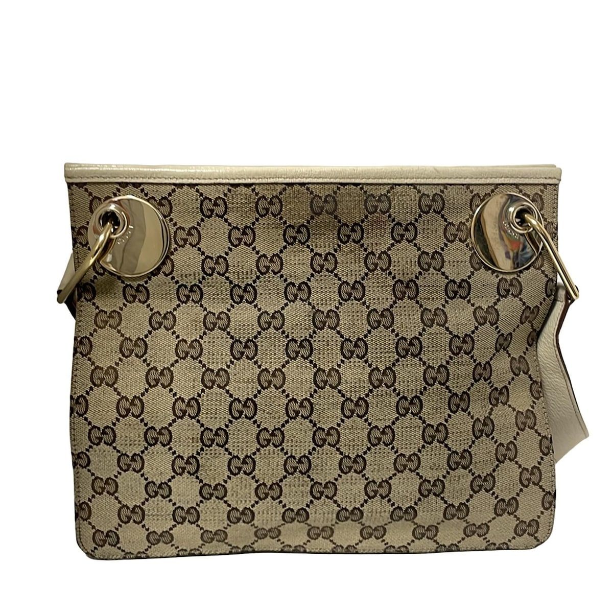 GUCCI グッチ ショルダーバッグ エクリプス 120841 ベージュ×ブラウン×ライトベージュ レザー