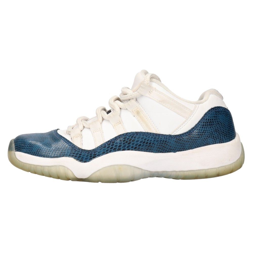 NIKE ナイキ AIR JORDAN 11 RETRO LOW LE GS SNAKE NAVY エアジョーダン11 レトロ ロー ローカットスニーカーシューズ ホワイト/ネイビー US6Y CD6847-102