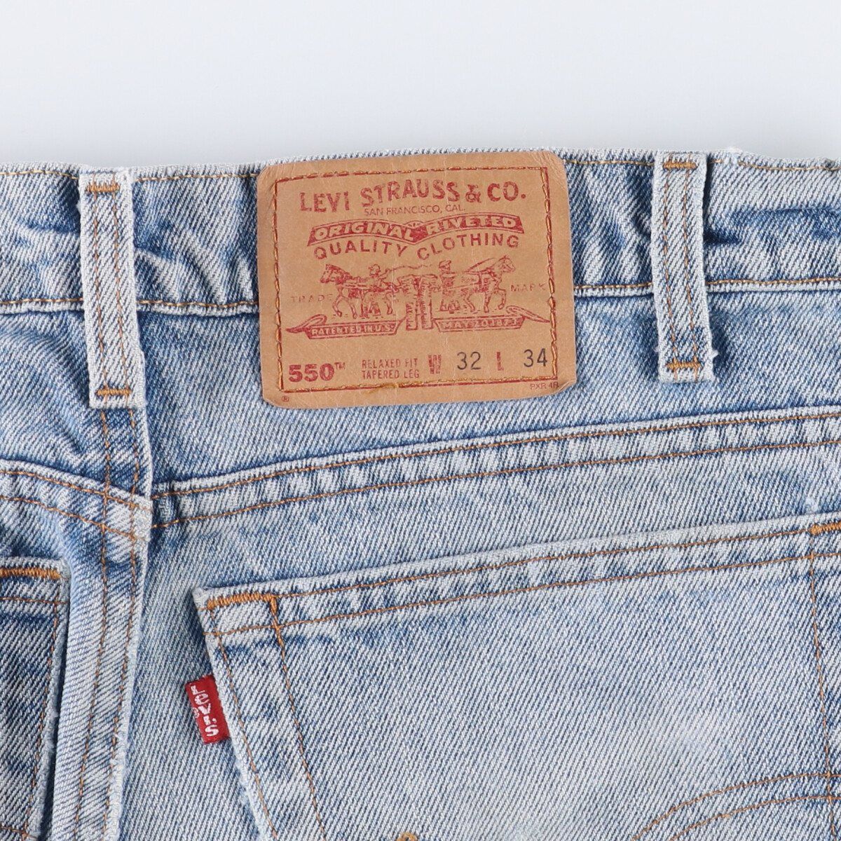 カットオフ テーパードデニムパンツ