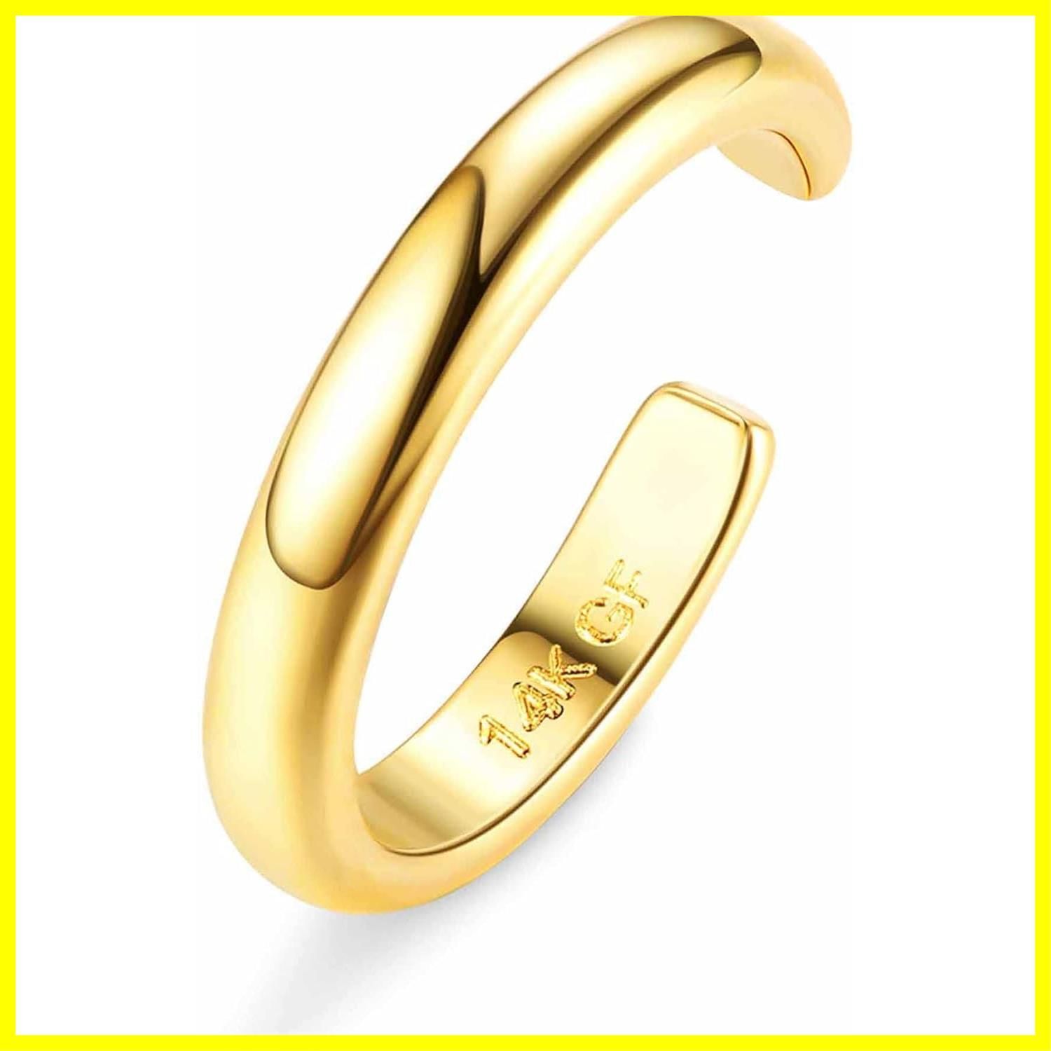 ゴールド充填トゥリング 調節可能なトゥリング 14K 女性用 薄いトゥリング JeryWe オープンバンドトゥリング サマービーチフットジュエリーセット