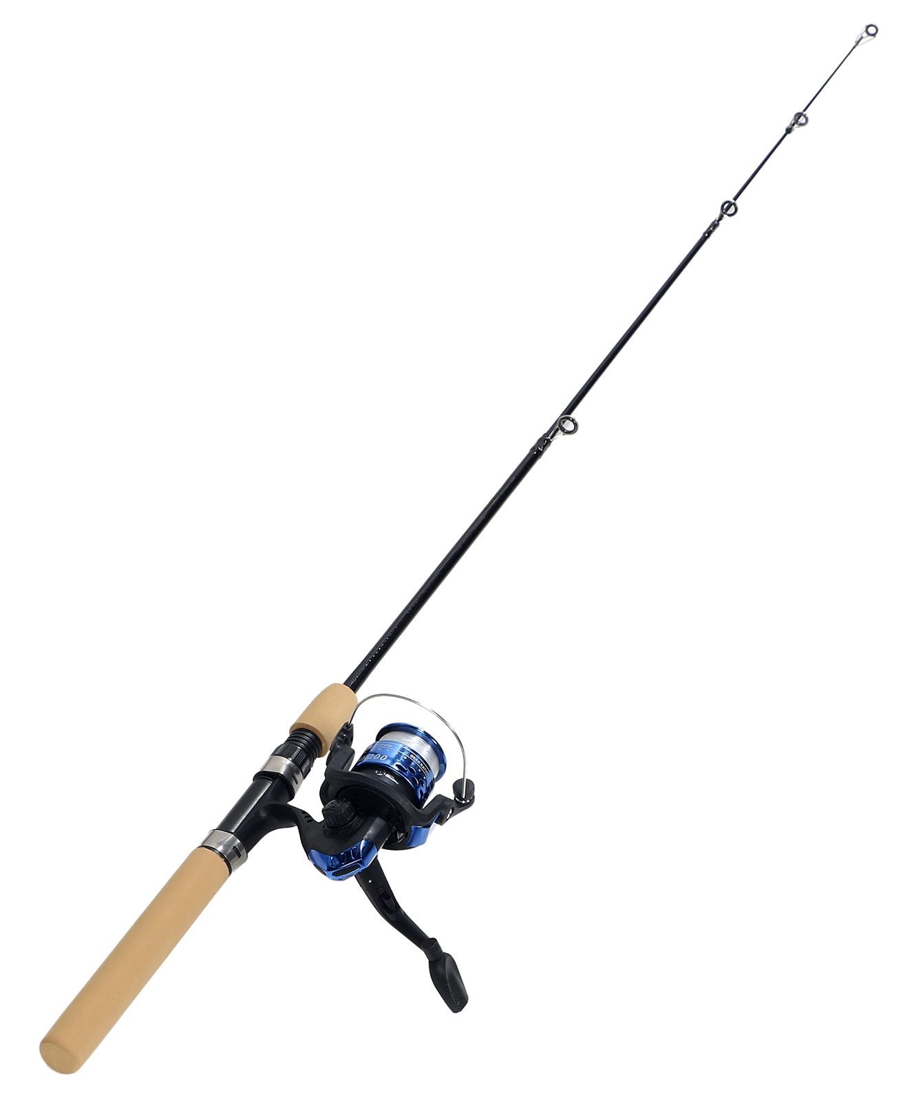 【送料無料】VILTAGE 釣竿セット【コンパクトロッド スピニングリール 】ロッド全長100cm ライン付き (ブルー）ロッドケース付き
