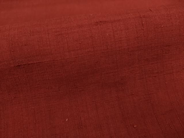 平和屋着物○本場結城紬 重要無形文化財 色無地 紅鳶色 正絹 逸品 未  