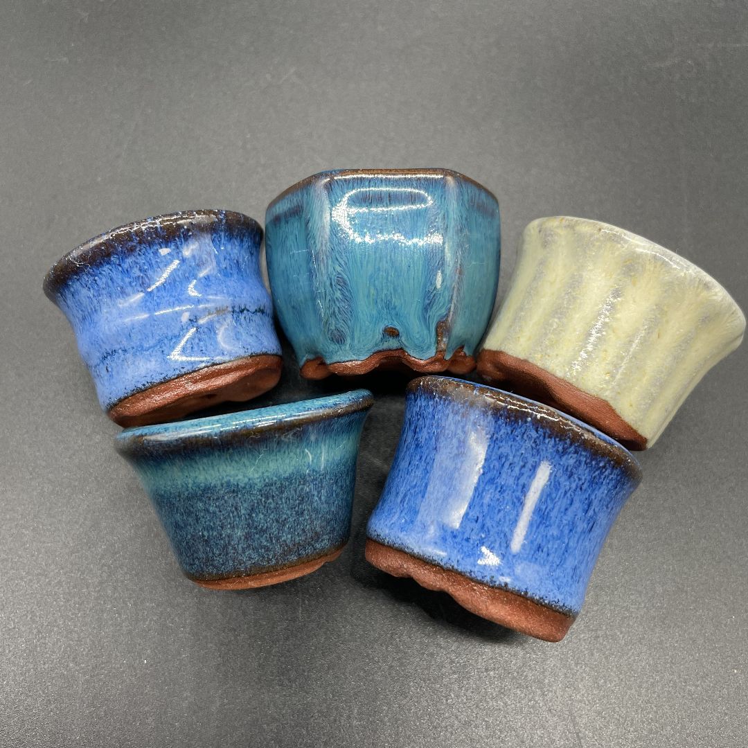 盆栽鉢　小品　美芸　2鉢 オールミックス小鉢15個＋2 ミニ鉢、盆栽鉢、盆栽小鉢 女々しく