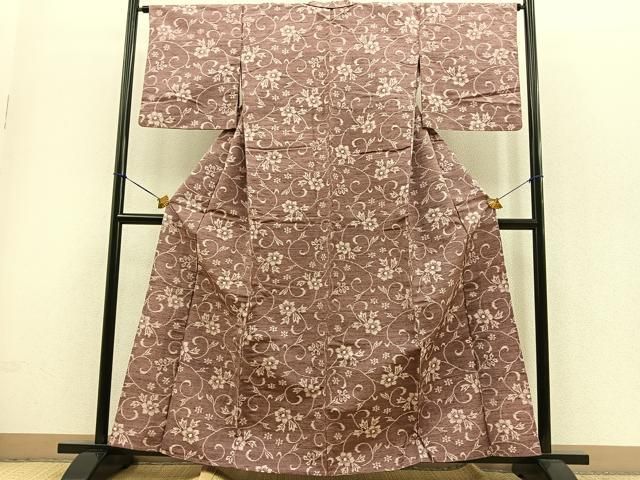 平和屋着物▽上質な紬 単衣 花唐草文 正絹 逸品 BAAS0357yt - メルカリ 