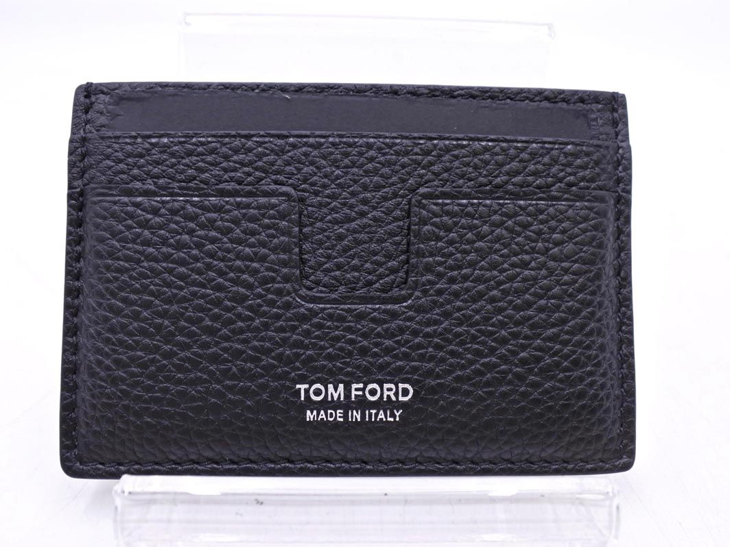 TOM FORD トムフォード Y0232 LCL158S レザー 名刺入れ 黒 ◎メンズ