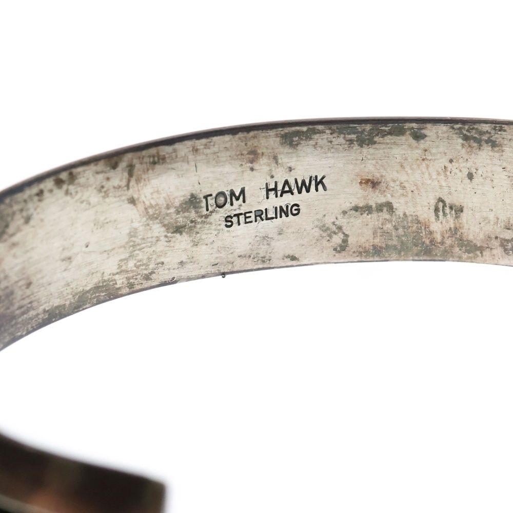 インディアンジュエリー　トムホーク　3ライン 美品】TOM HAWK 3ラインシルバーバングル ナバホ族 インディアン