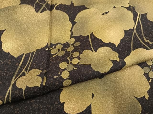 平和屋着物○皇室デザイナー 中村乃武夫 訪問着 葡萄蔦の葉シルエット 金彩