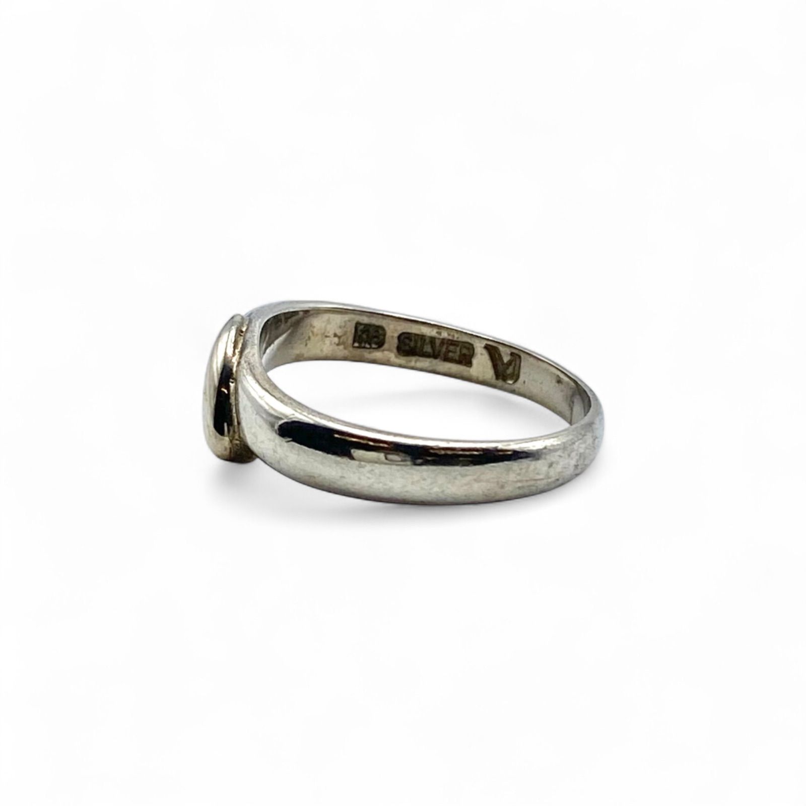 柔らかな曲線】K18 ゴールド 金 Silver 刻印 00s Vintage Design Ring 