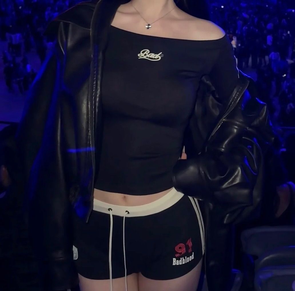 【BADBLOOD】ヴィンテージクラブボーイズショートパンツ - グ BADBLOOD 】aespa NINGNING 着用 ❤︎ バッドブラッド⌇ブラック