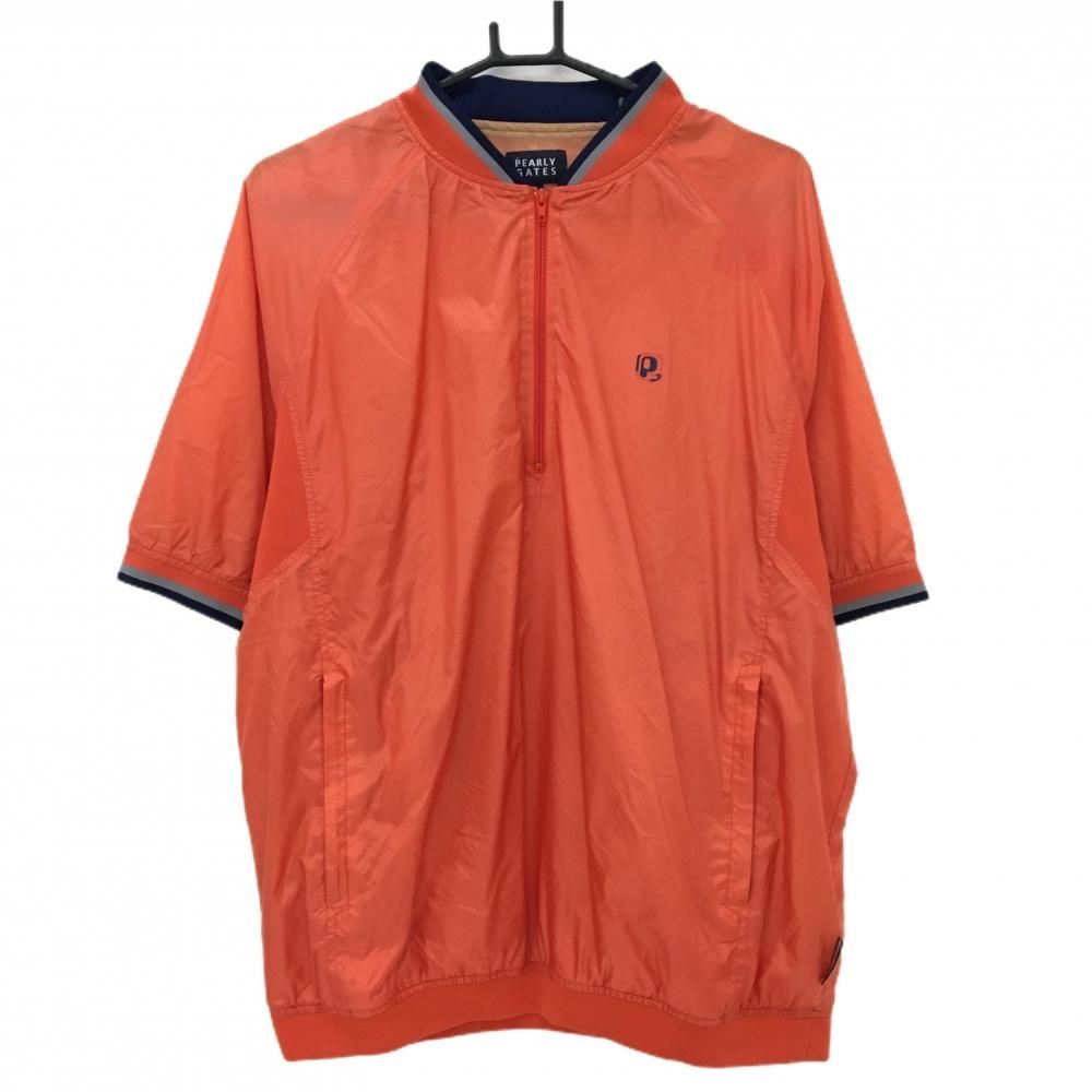 ☆SALE価格☆パーリーゲイツ 半袖ブルゾン オレンジ×ネイビー