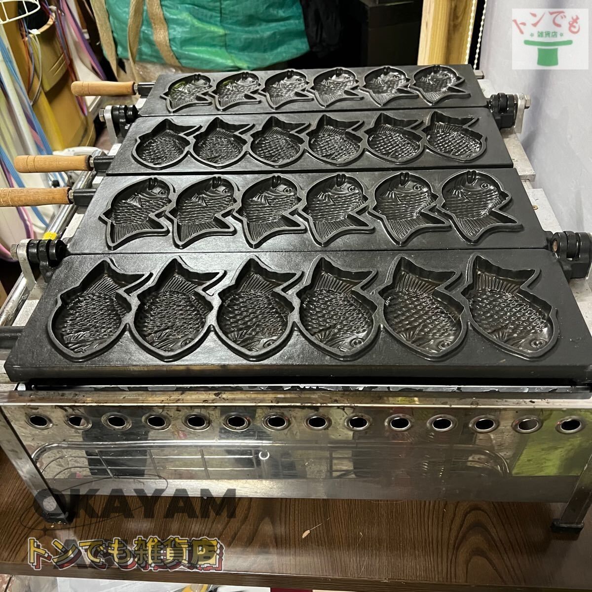 業務用 鯛焼き たい焼き機 天然ガス 12個焼き 動作品 鉄板 店舗用品 屋台 ミニたい焼き器 卓上 鯛焼き機 飲食店
