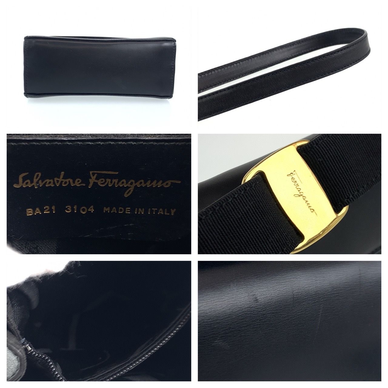 Salvatore Ferragamo サルヴァトーレフェラガモ ブラック 黒 ゴールド