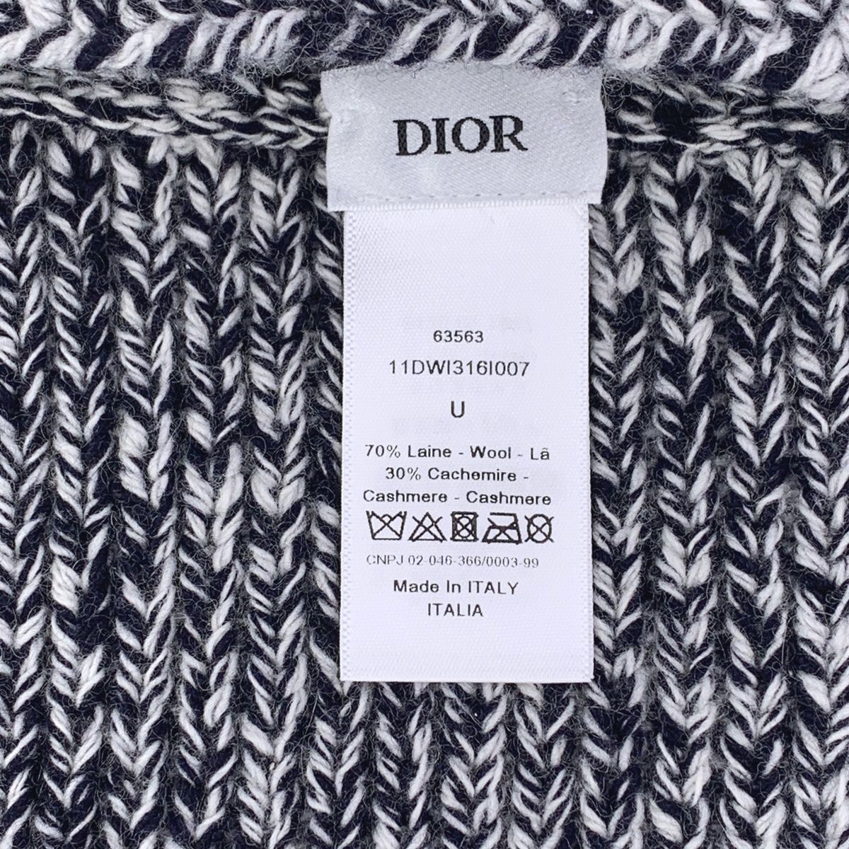 ディオール Dior ロゴ ネックウォーマー 11DWI316I007 ポンチョ アパレル  マフラー ウール/カシミヤ ネイビーファッション小物