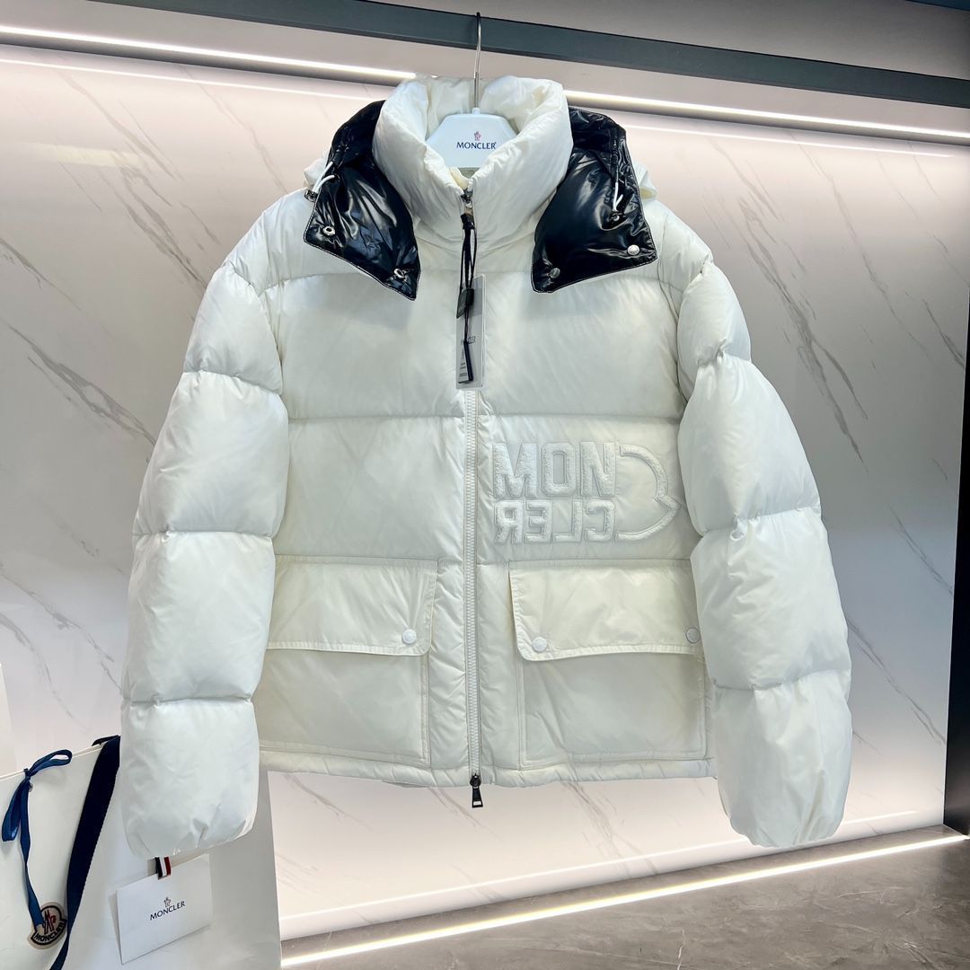 MONCLERモンクレール Abbaye白い短いダウンジャケット｜ ｜