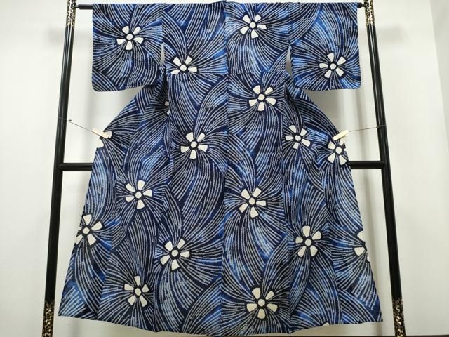 平和屋着物∴夏物 浴衣 有松鳴海絞り 舞花文 綿 CAAY4525ng