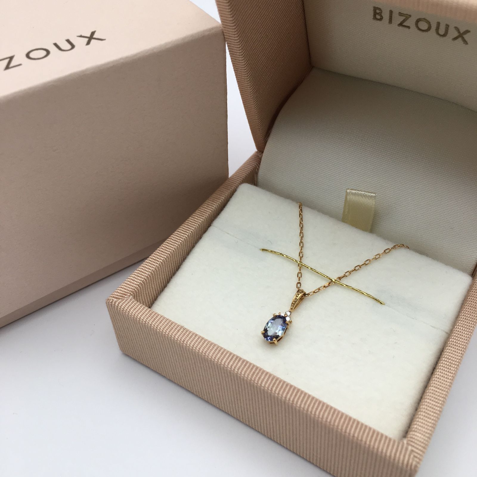 BIZOUX ビズー K18 ネックレス 18金チェーン ダイヤモンド 誕生石 
