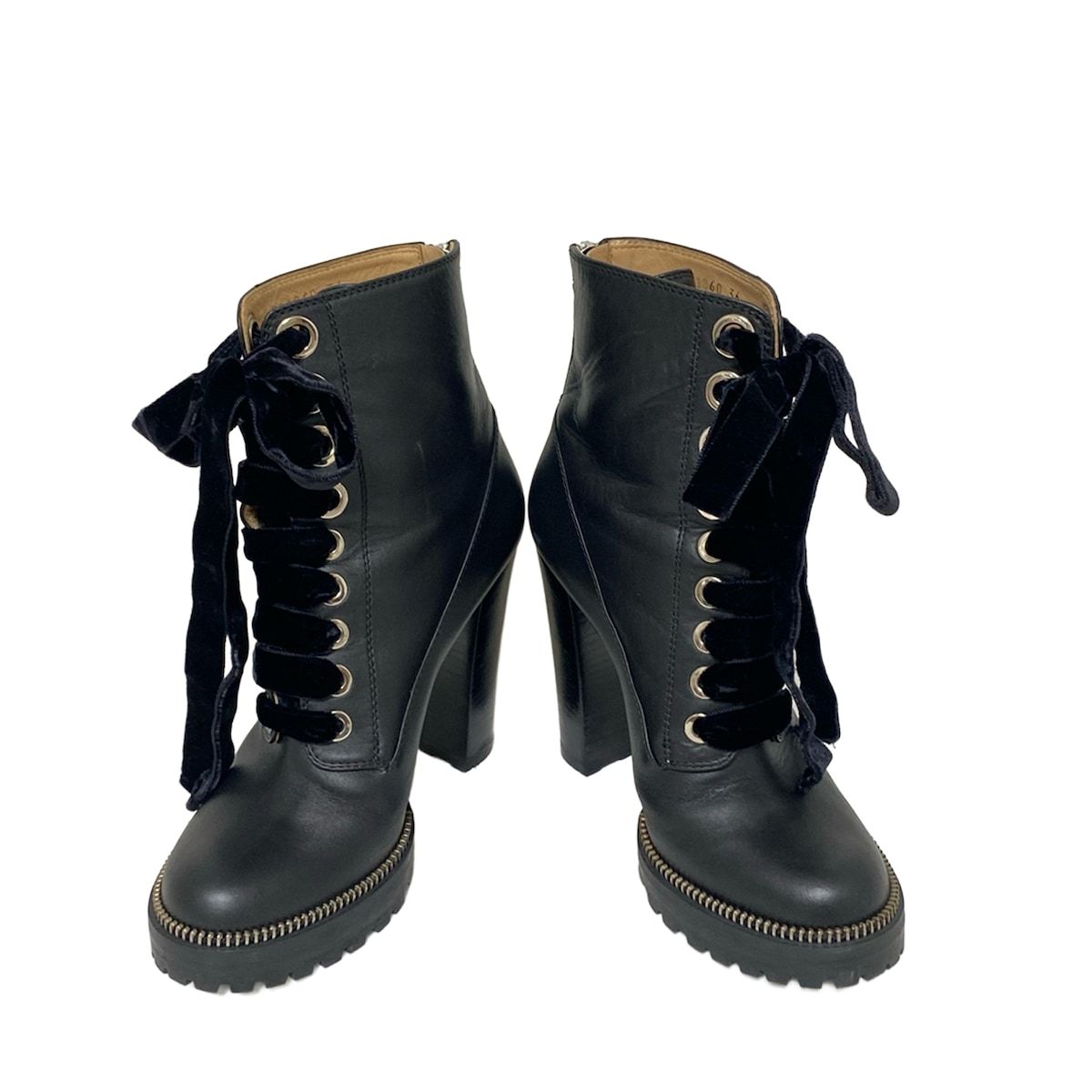 sergio rossi セルジオロッシ ショートブーツ 36 レディース - 黒 レザー