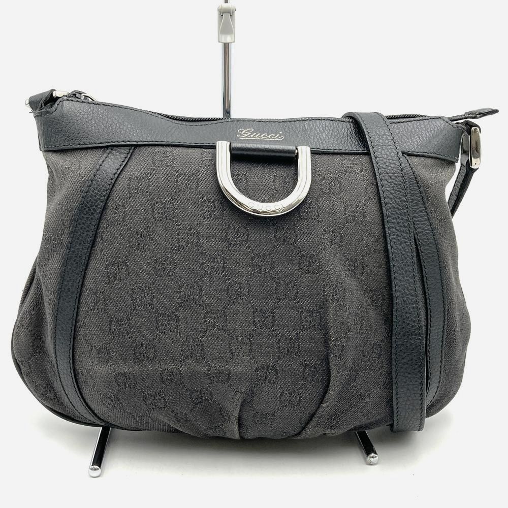 GUCCI グッチ 265691 ショルダーバッグ アビー デニム レザー ブラック 黒 レディース シルバー金具 斜め掛け ショルダー紐調節可 カジュアル
